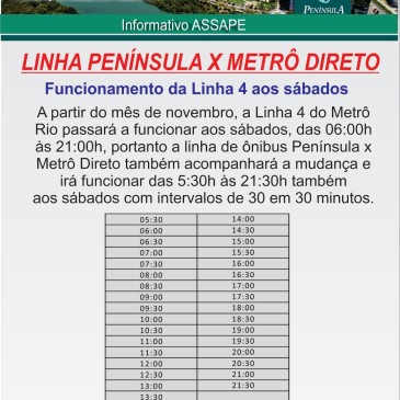 Linha de ônibus da Península ao metrô passa a funcionar também aos sábados