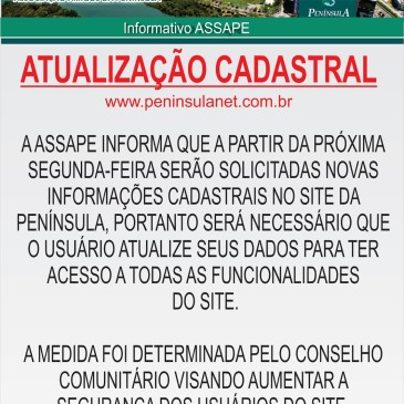 Recadastramento no site da Península