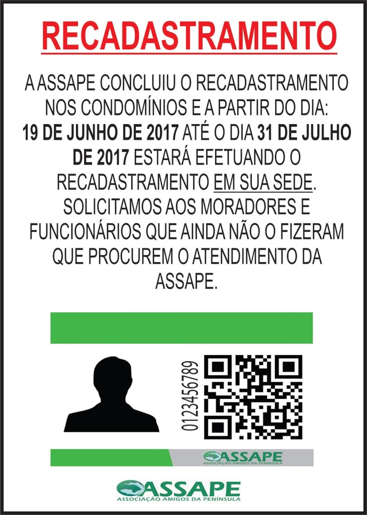 Recadastramento - informativo repescagem