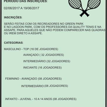 Inscrições abertas para a Copa Península de Tênis