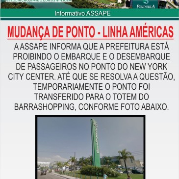 Mudança de ponto da linha Américas