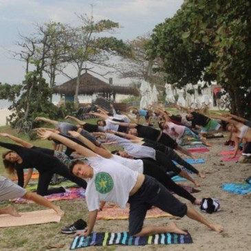 Espaço oferece aulas gratuitas de hatha yoga na Praia da Barra
